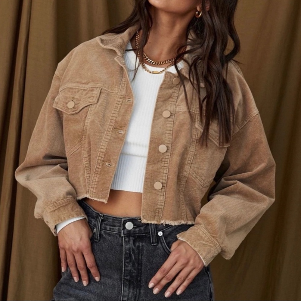 Nobody’s Baby Brown Corduroy Crop Jacket